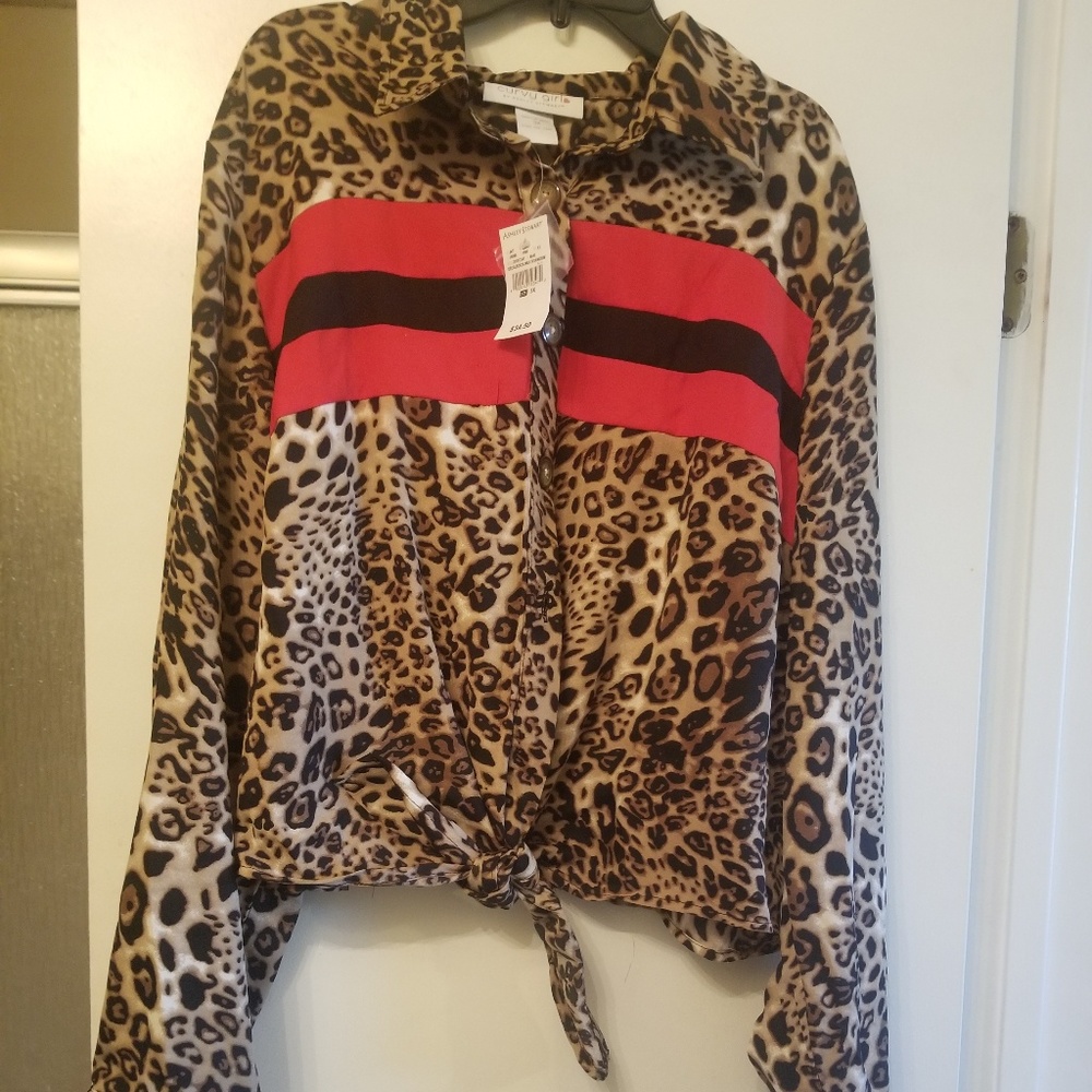 Plus size Leopard Crop Top